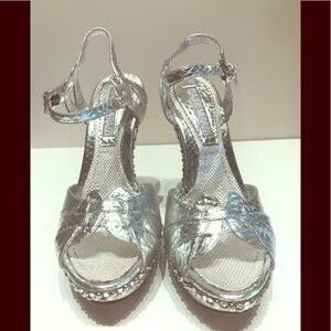 Claudio Merazzi silver double platform crystals
